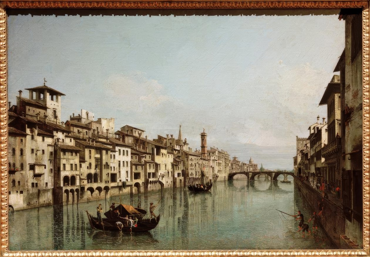 Arno we Florencji z Ponte Santa Trinità autorstwa Bernardo Bellotto