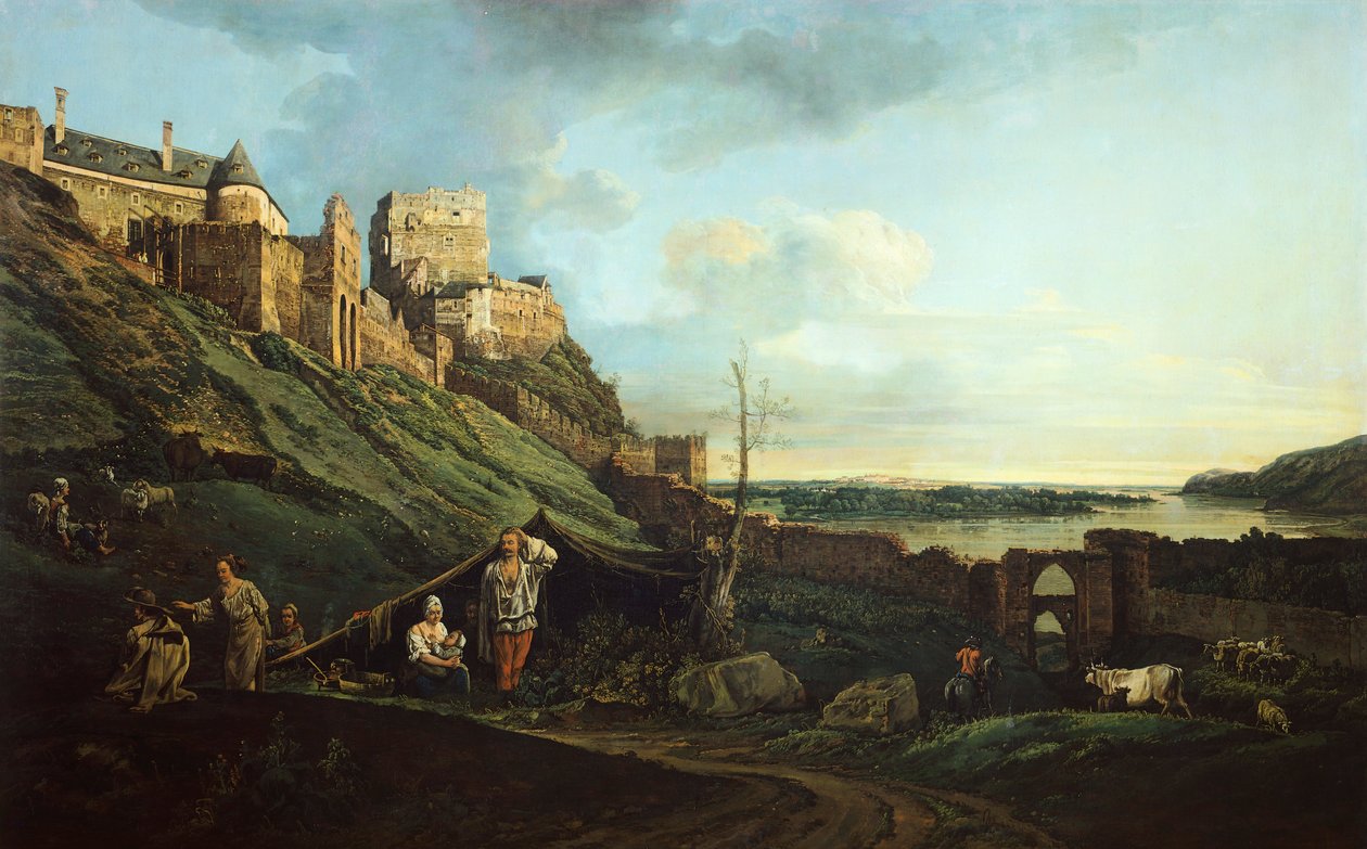 Zamek Devin, autorstwa Bernardo Bellotto, znanego jako Canaletto (1721-1780) autorstwa Bernardo Bellotto