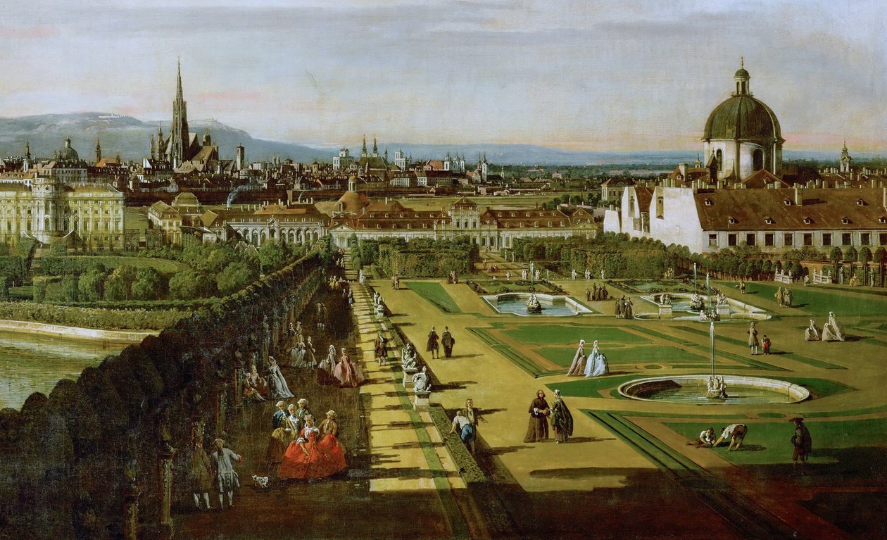 niemiecki: Wien, vom Belvedere aus gesehen Widok Wiednia z Belwederu autorstwa Bernardo Bellotto