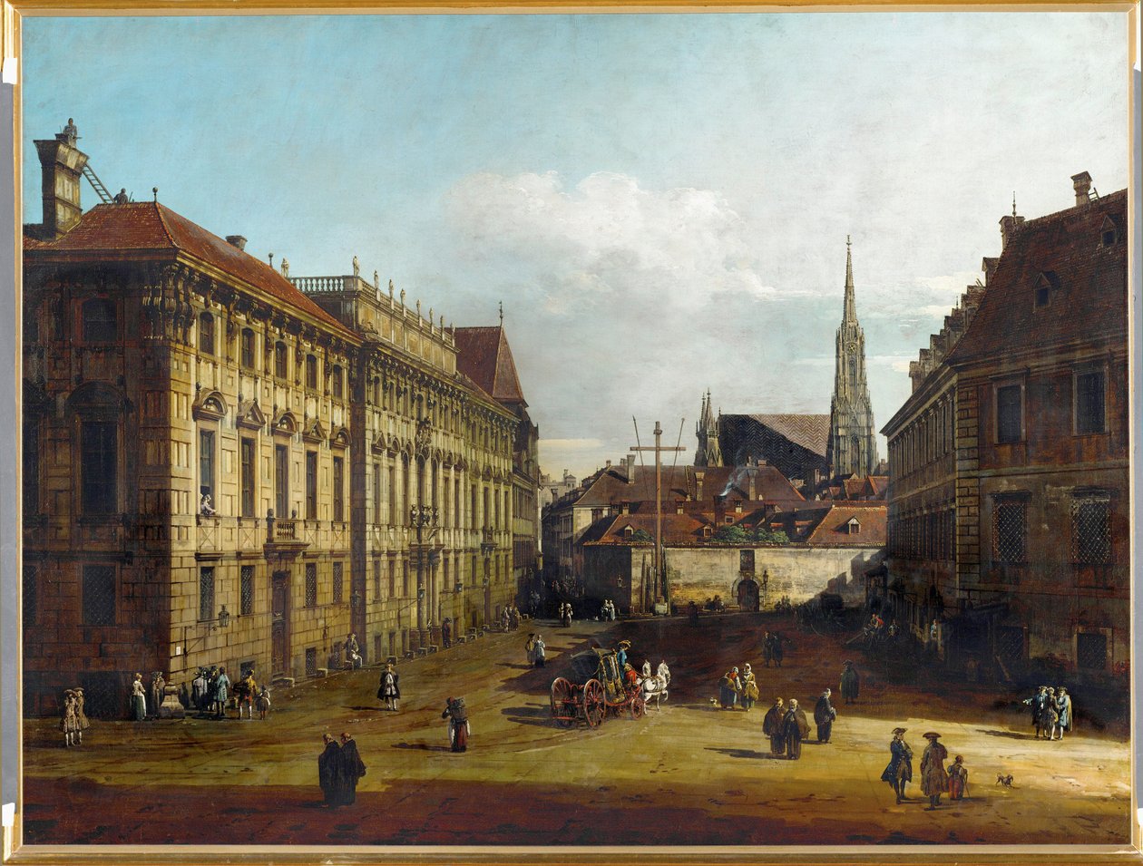 Lobkowitzplatz w Wiedniu, Austria (olej na płótnie) autorstwa Bernardo Bellotto