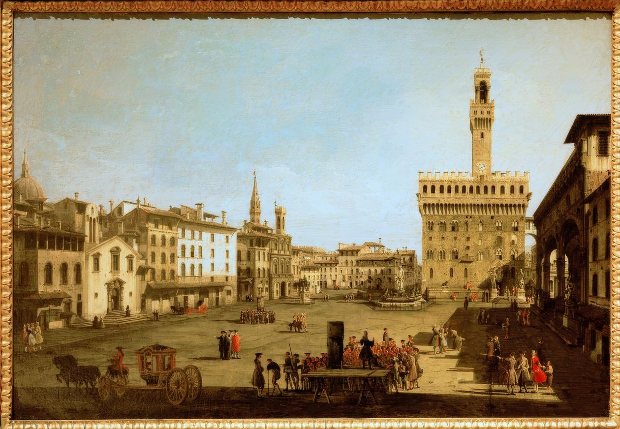 Piazza della Signoria autorstwa Bernardo Bellotto