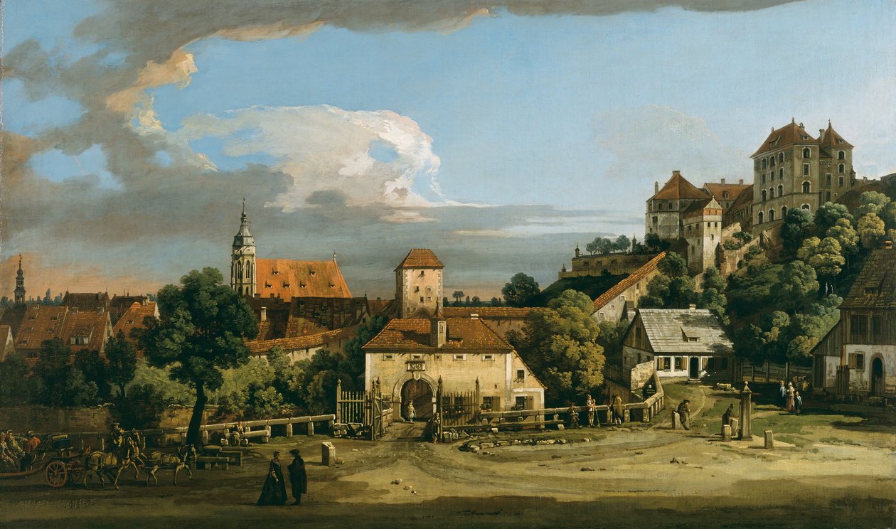 Pirna: Obertor z południa, połowa lat pięćdziesiątych XVIII wieku. autorstwa Bernardo Bellotto