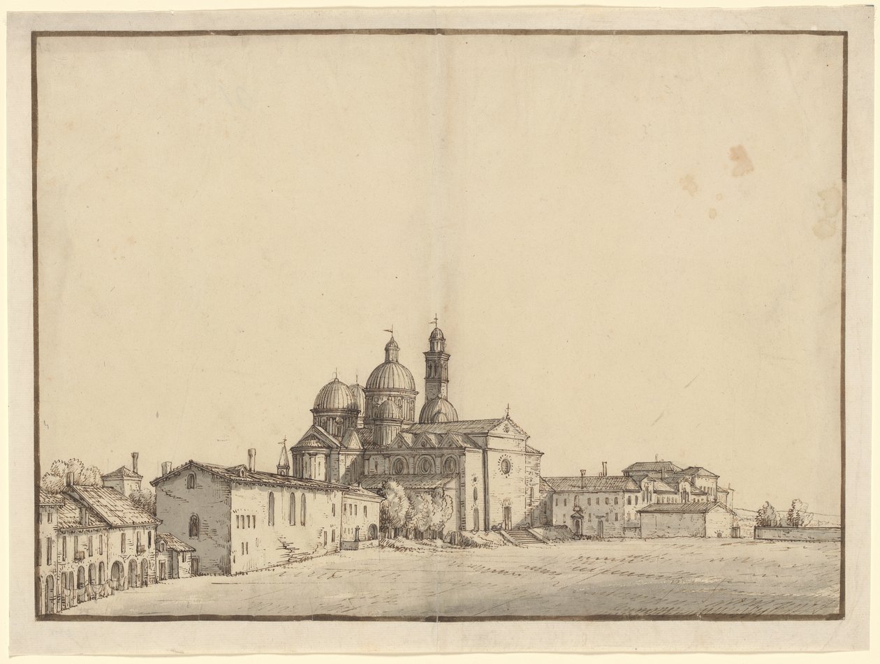 Święta Justyna i Prato della Valle w Padwie autorstwa Bernardo Bellotto