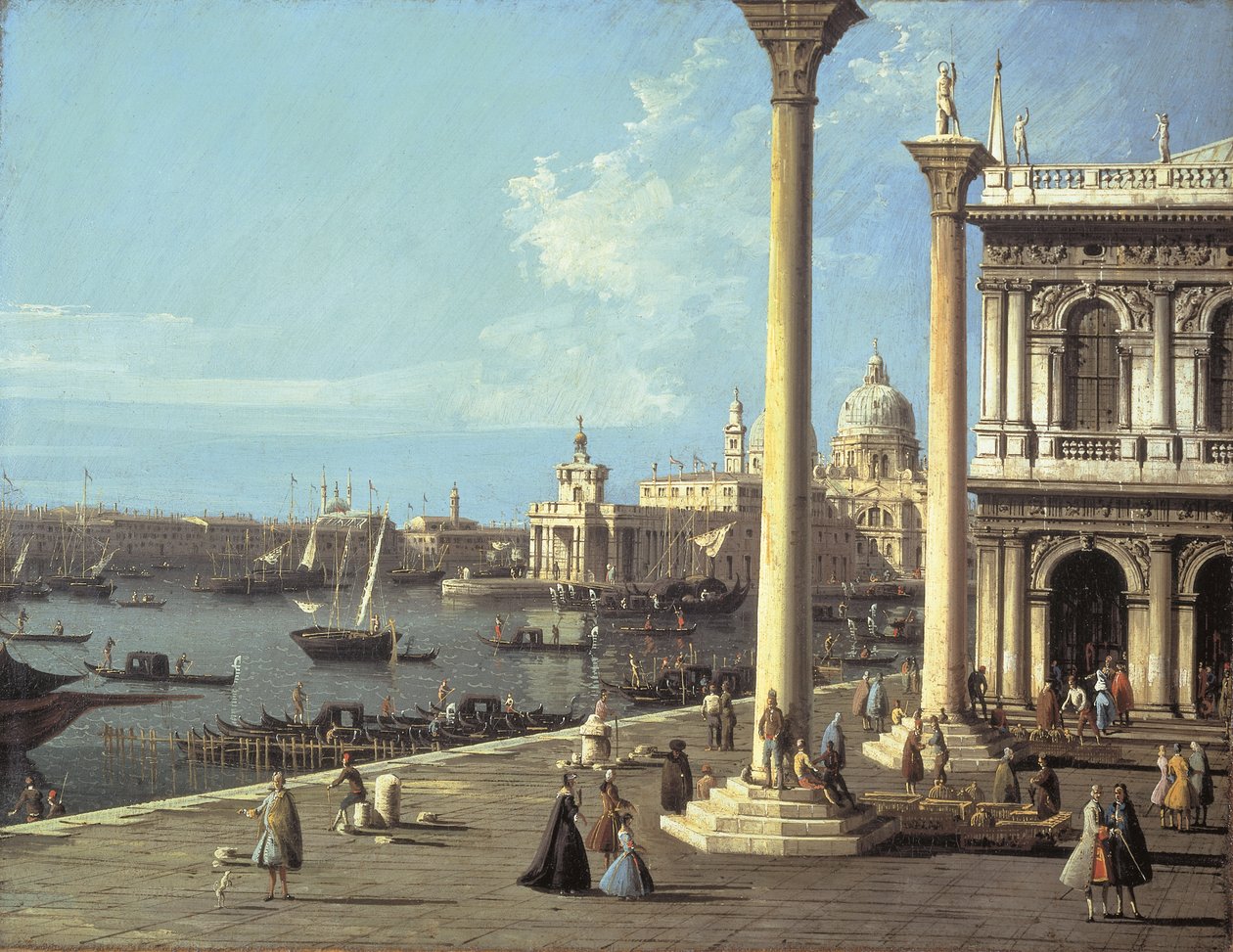 Bacino di San Marco i Kościół Santa Maria della Salute, Wenecja, z Piazzetta autorstwa Bernardo Bellotto
