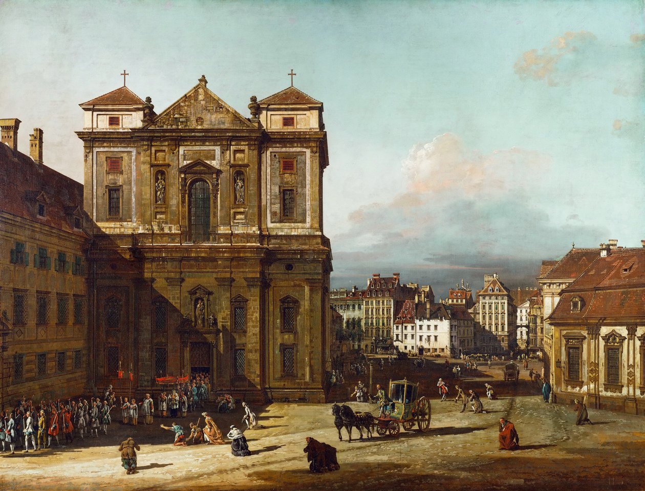 Freyung w Wiedniu, od północnego zachodu, w latach 1758-1761 autorstwa Bernardo Bellotto