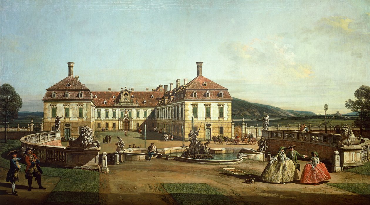 Zamek Cesarski Schlosshof od strony ogrodu autorstwa Bernardo Bellotto