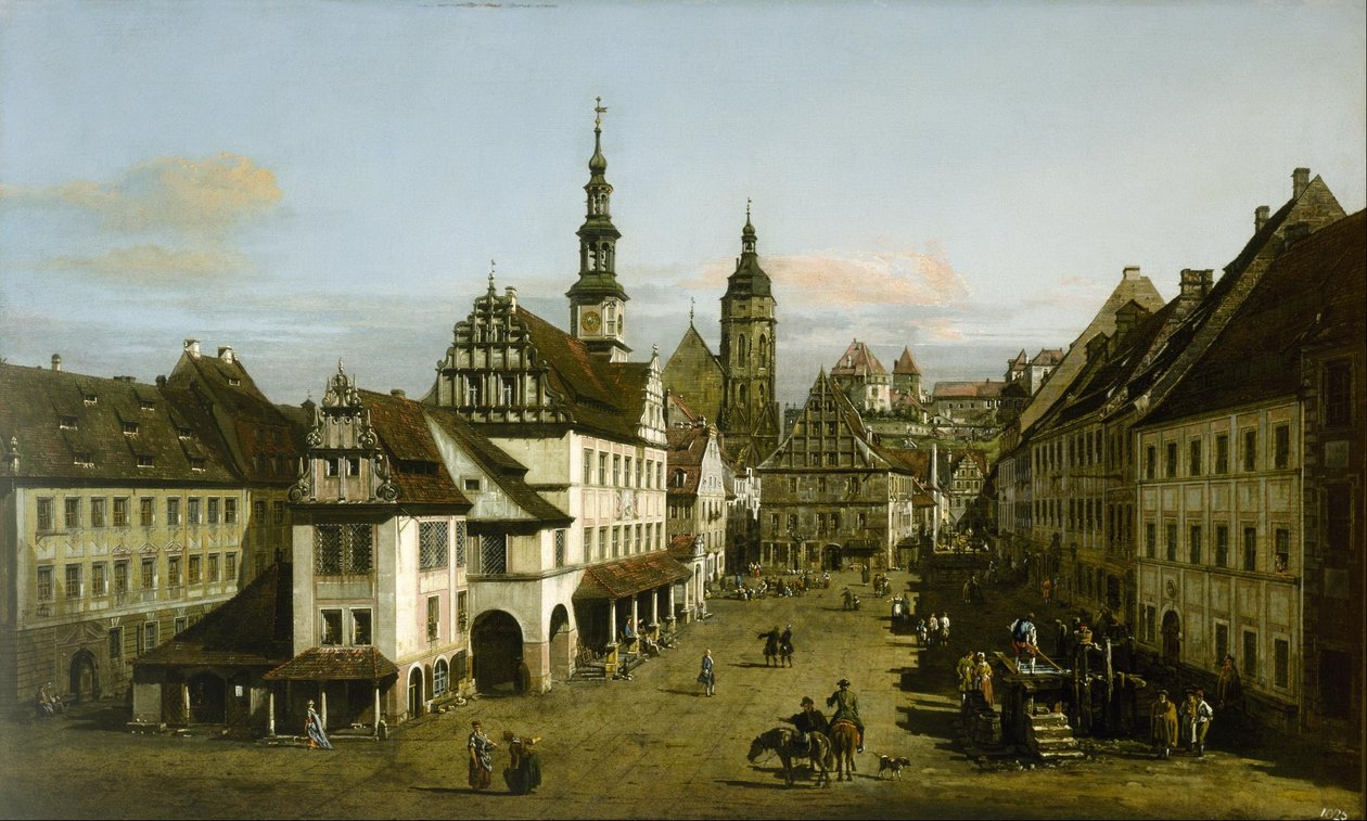 Niemiecki: Städtebild (Rynek w Pirnie) Rynek w Pirnie autorstwa Bernardo Bellotto