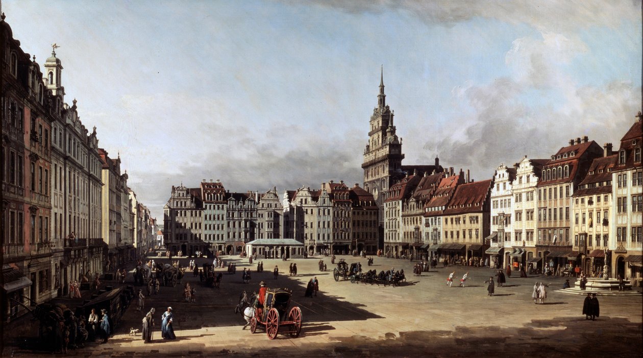 Stary Rynek w Dreźnie, ok. 1750-c1752 autorstwa Bernardo Bellotto