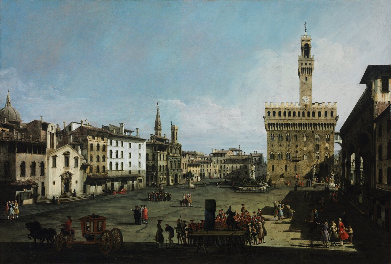 Piazza della Signoria we Florencji, 1742 r autorstwa Bernardo Bellotto
