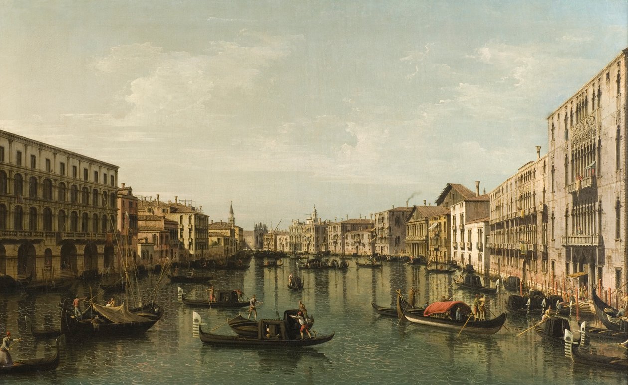 Widok na Canal Grande z Palazzi Foscari i Moro Lin autorstwa Bernardo Bellotto