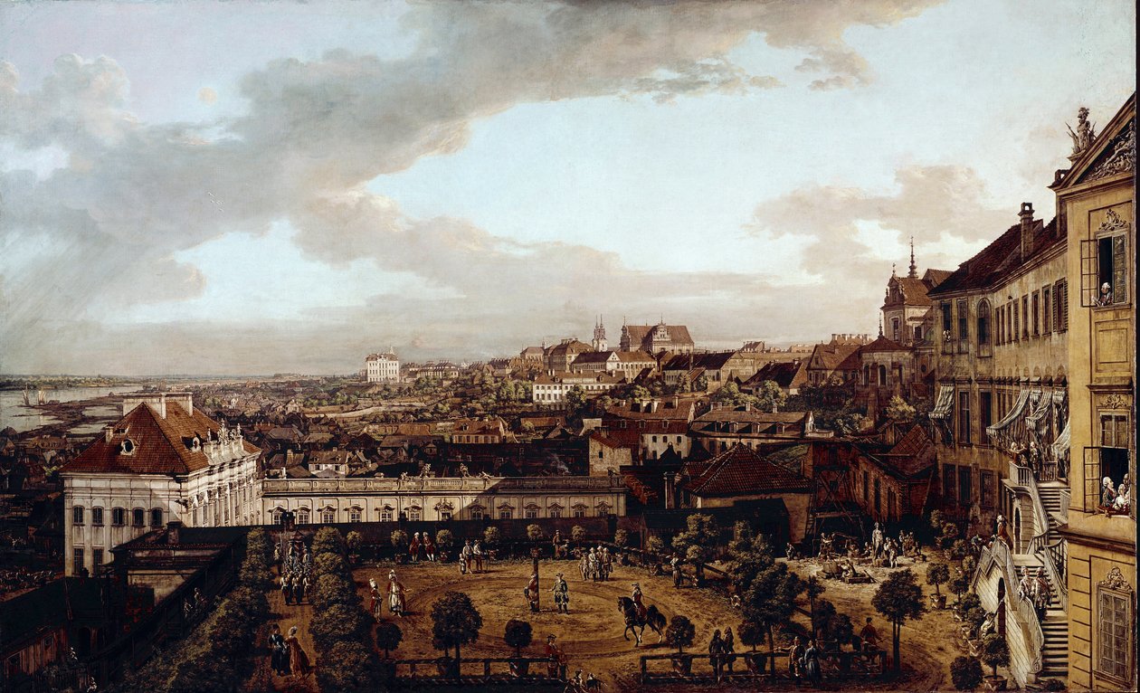 Widok na Warszawę z loggii na wschód od willi królewskiej w kierunku Krakowa (olej na płótnie) autorstwa Bernardo Bellotto