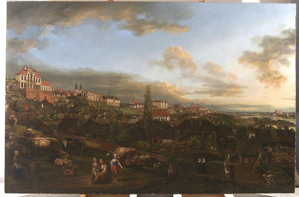 Widok Warszawy z pałacem Ordynackich, 1772 autorstwa Bernardo Bellotto