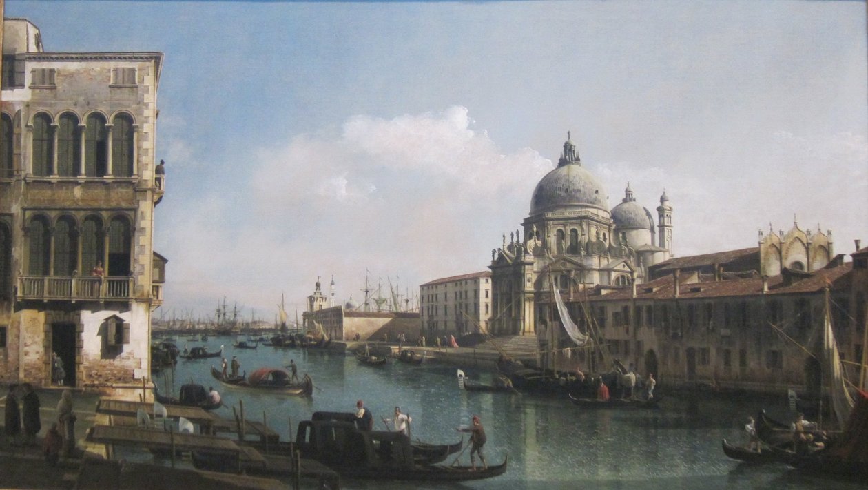 Widok na Wielki Kanał: Santa Maria della Salute i Dogana z Campo Santa Maria Zobenigo autorstwa Bernardo Bellotto