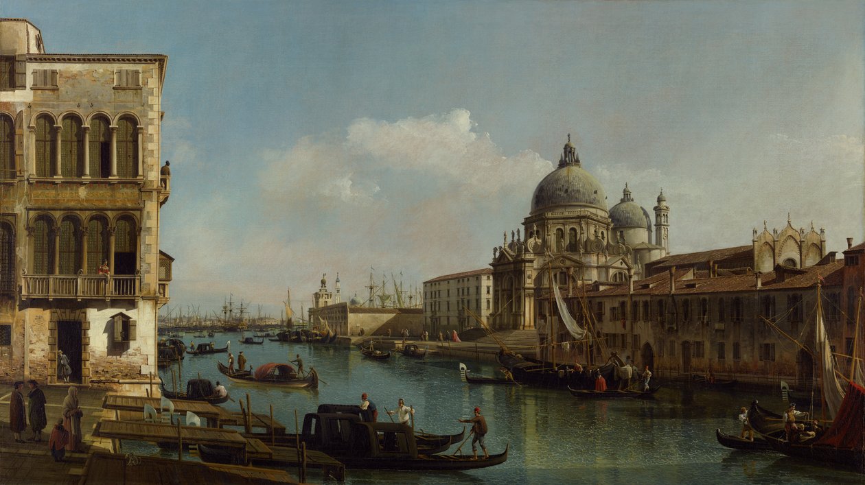 Widok na Wielki Kanał: Santa Maria della Salute i Dogana z Campo Santa Maria Zobenigo autorstwa Bernardo Bellotto