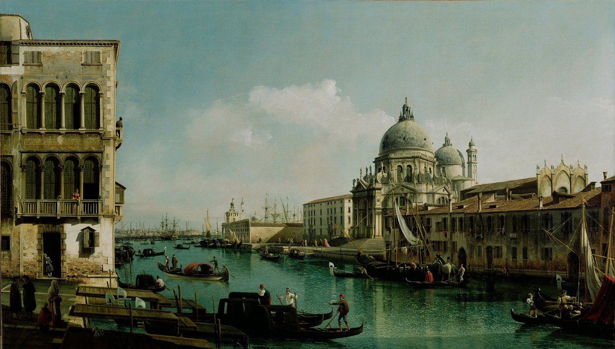 Widok na Canal Grande i Punta della Dogana, ok. 1743 autorstwa Bernardo Bellotto