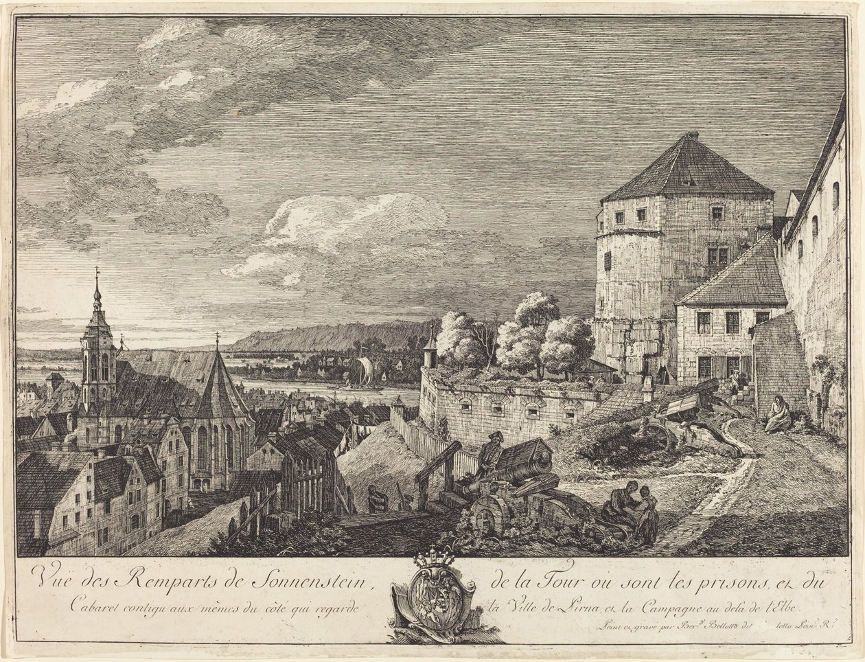 Widok na wały Sonnenstein autorstwa Bernardo Bellotto
