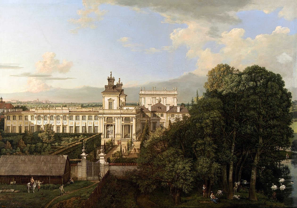 Pałac w Wilanowie widziany od południa. autorstwa Bernardo Bellotto