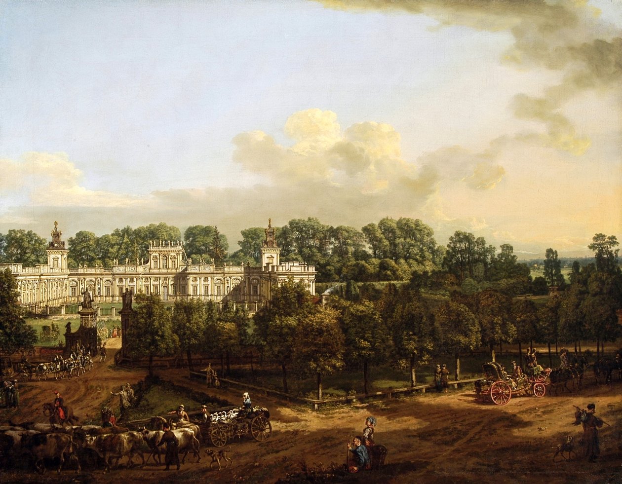 Pałac w Wilanowie widziany od strony wejścia. autorstwa Bernardo Bellotto