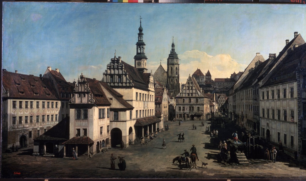 „Rynek w Pirnie, Niemcy” (Rynek w Pirnie) Obraz Bernardo Bellotto (1720-1780) 1752-1755 Moskwa, Muzeum Puszkina autorstwa Bernardo Bellotto