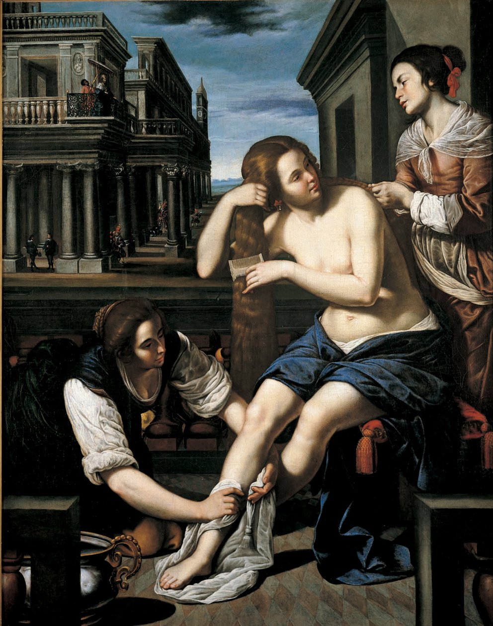Batszeba w Jej Łaźni, ok. 1637 autorstwa Bernardo Cavallino