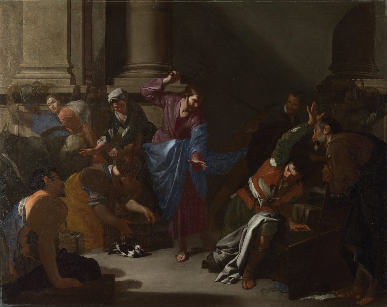Chrystus wypędzający kupców ze świątyni, ok. godz. 1645 autorstwa Bernardo Cavallino