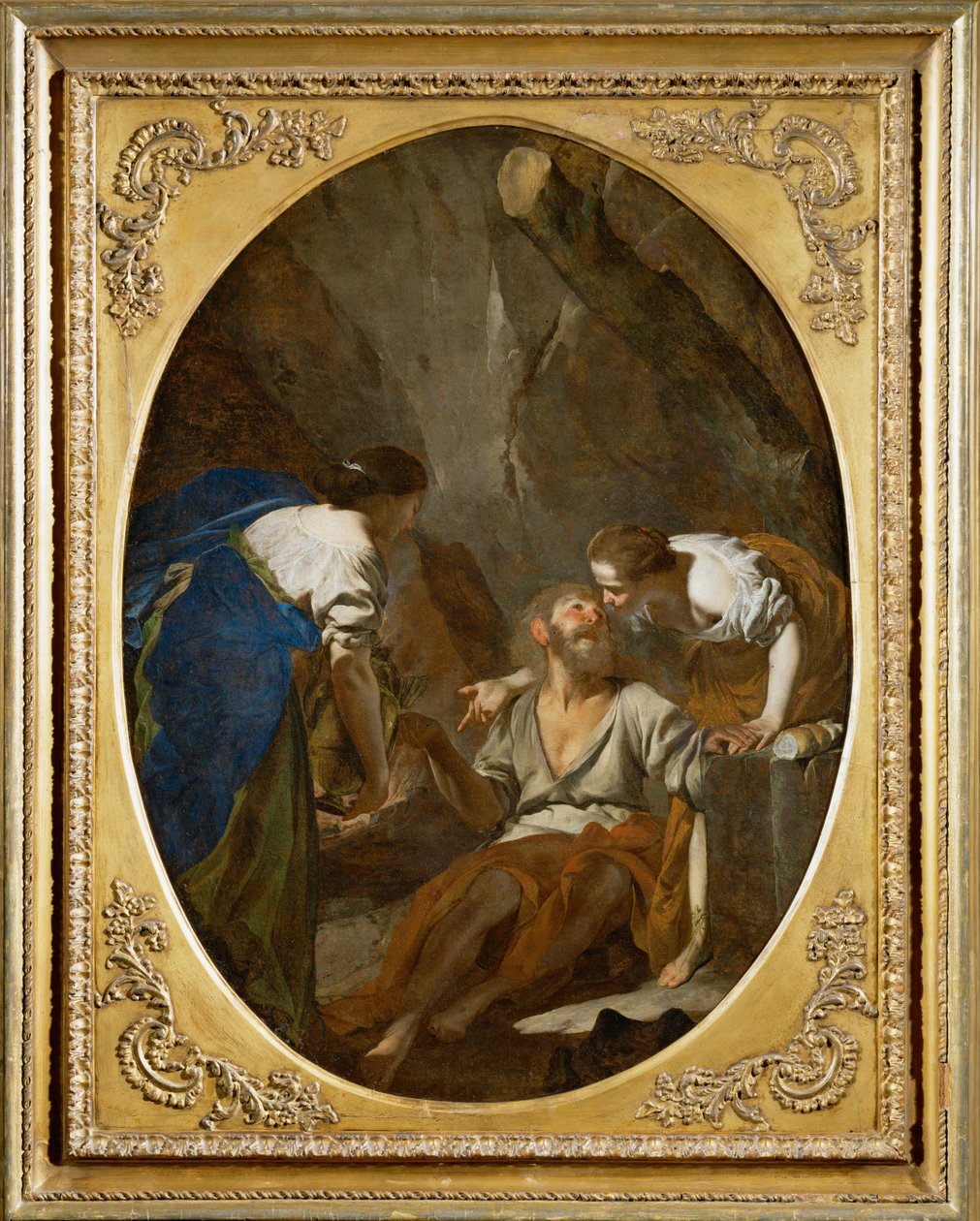 Loth et ses filles - Loth i jego córki ... autorstwa Bernardo Cavallino
