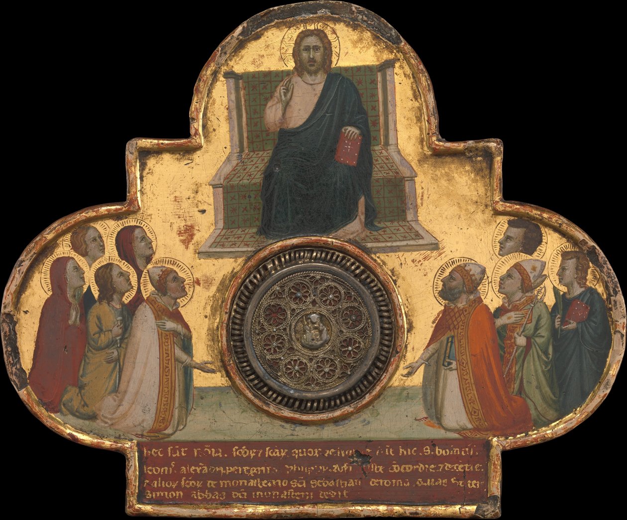 Christus auf dem Thron mit Heiligen autorstwa Bernardo Daddi