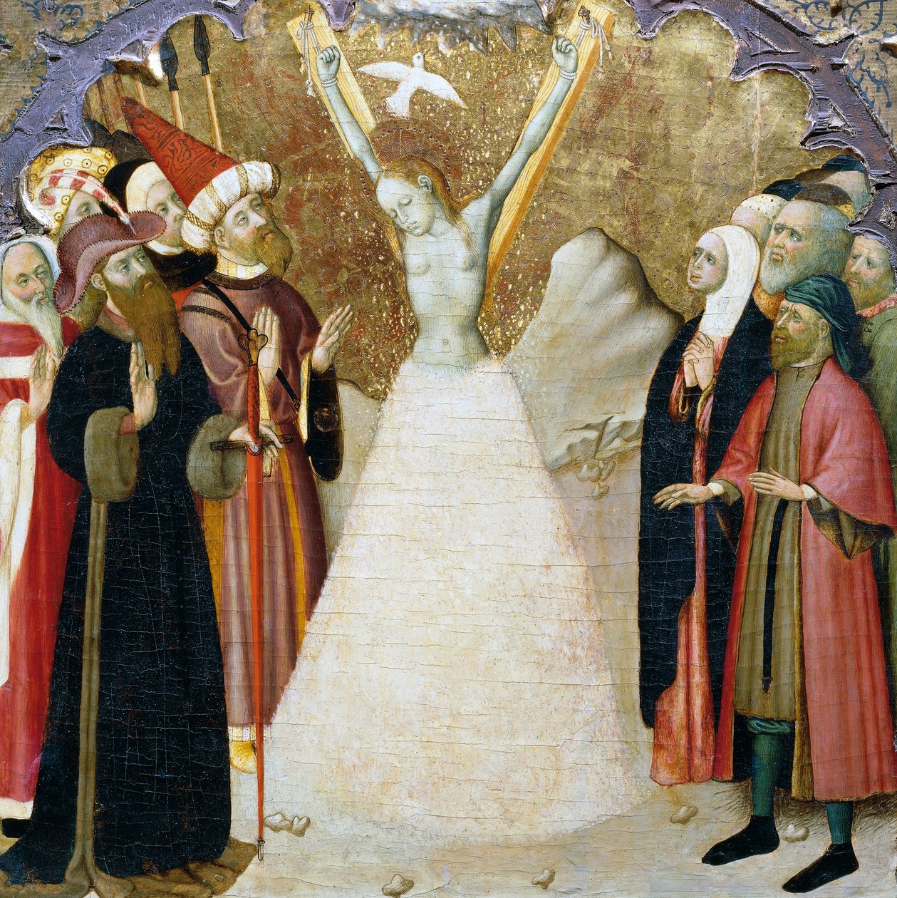 Męczeństwo św. Eulalii, fragment predelli ołtarza z Katedry Vic, autorstwa Bernata Martorella (ok. 1400-1452), malowany na drewnie. Katalońska sztuka gotycka. autorstwa Bernardo Martorell