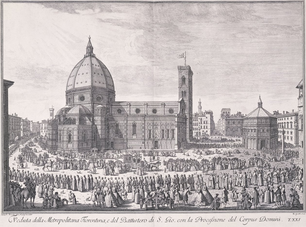 Widok miasta Florencji, ilustracja XXI, z „Wyboru widoków XXIV” autorstwa Bernardo Sansone Sgrilli