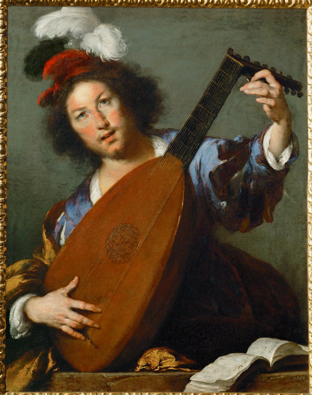 Lutnista autorstwa Bernardo Strozzi
