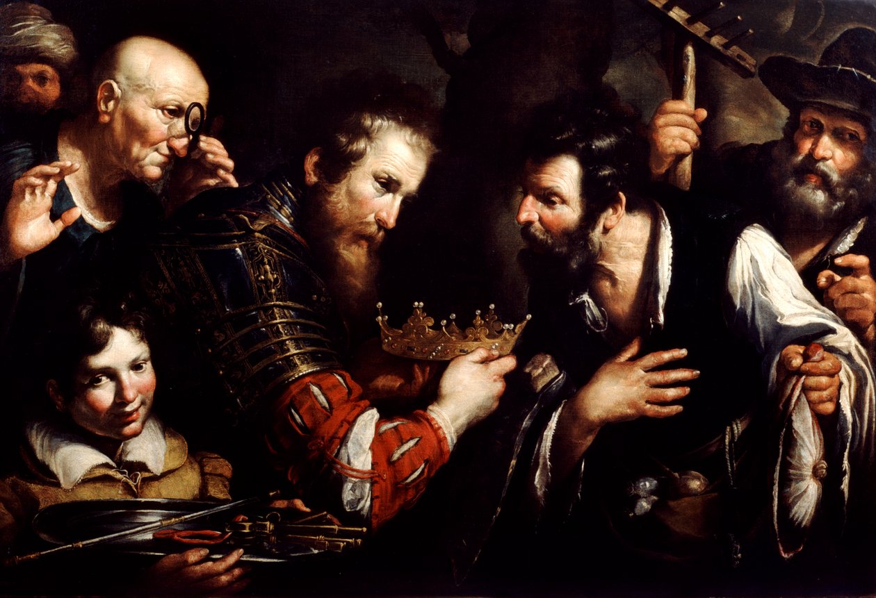 Aleksander Wielki przywracający tron uzurpowany przez Abdolomino, XVII w. autorstwa Bernardo Strozzi