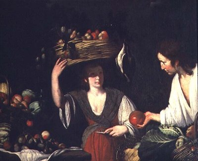 Sprzedawca owoców autorstwa Bernardo Strozzi