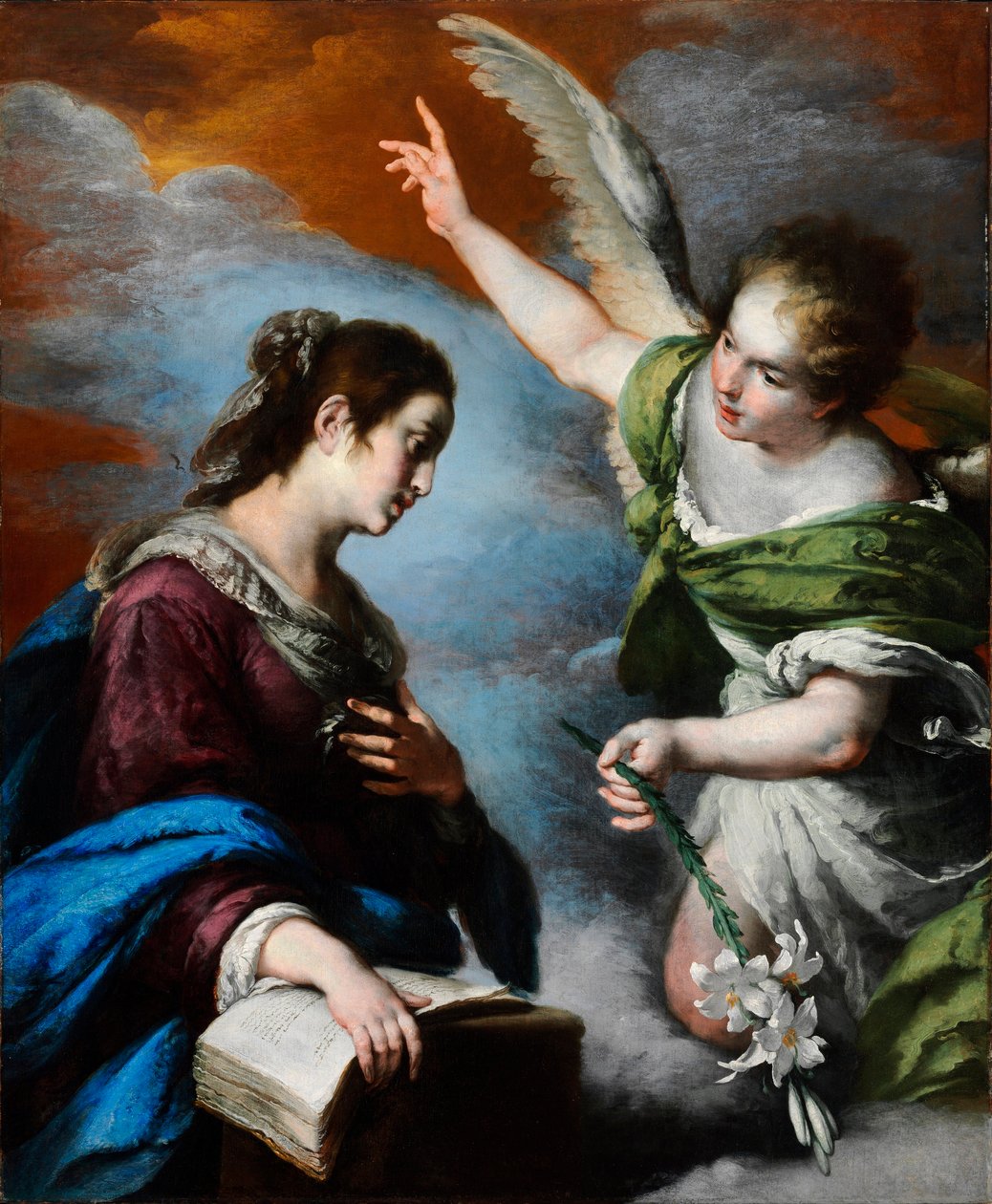 Zwiastowanie (Zwiastowanie) - Obraz Bernardo Strozzi (dit il Capucini Genovese) (1581-1644), olej na płótnie autorstwa Bernardo Strozzi