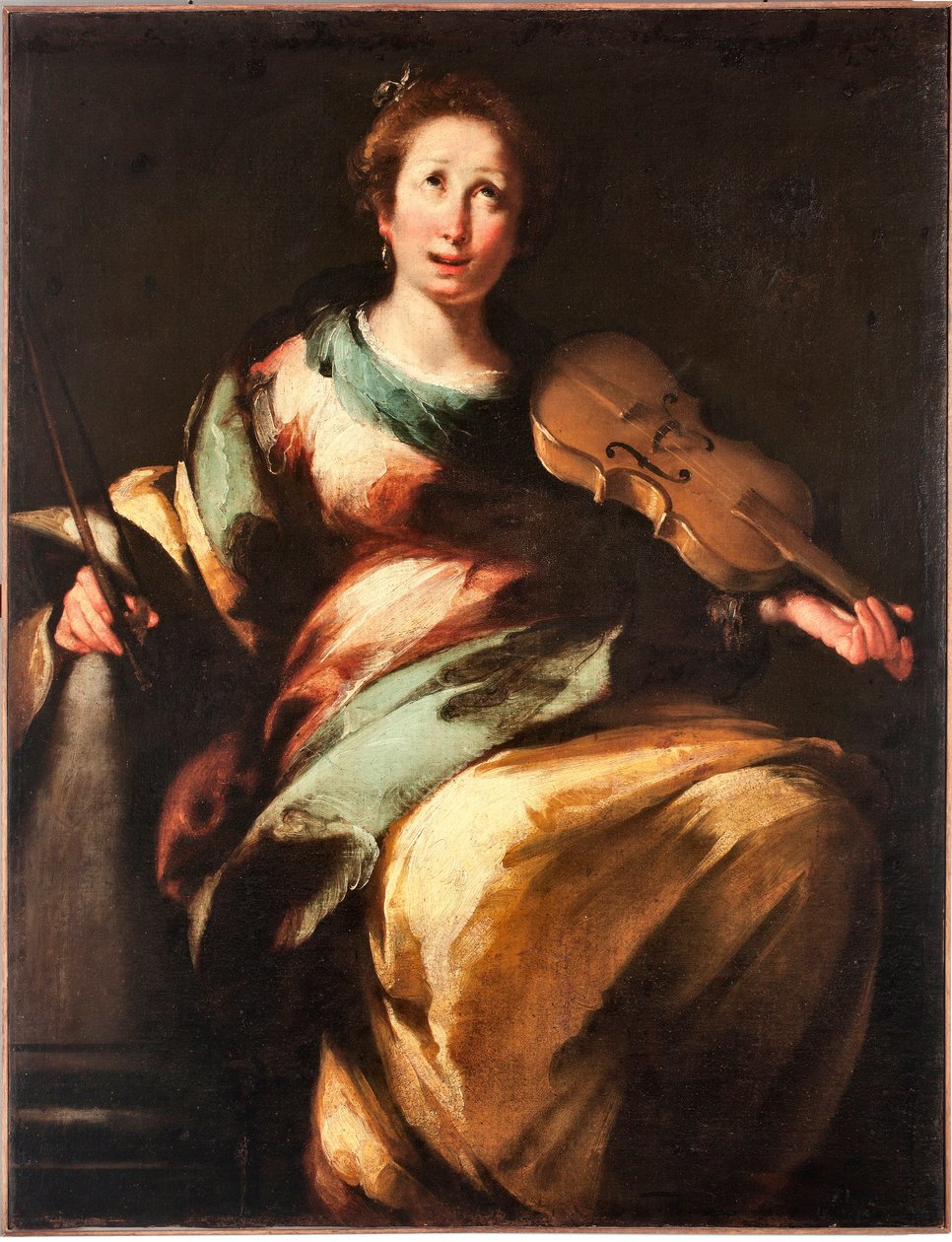 Reprezentacja św. Cecylii lub „”Allegorie de la Musique” (św. Cecylii lub alegoria muzyki) Obraz Bernardo Strozziego (1581-1644) autorstwa Bernardo Strozzi