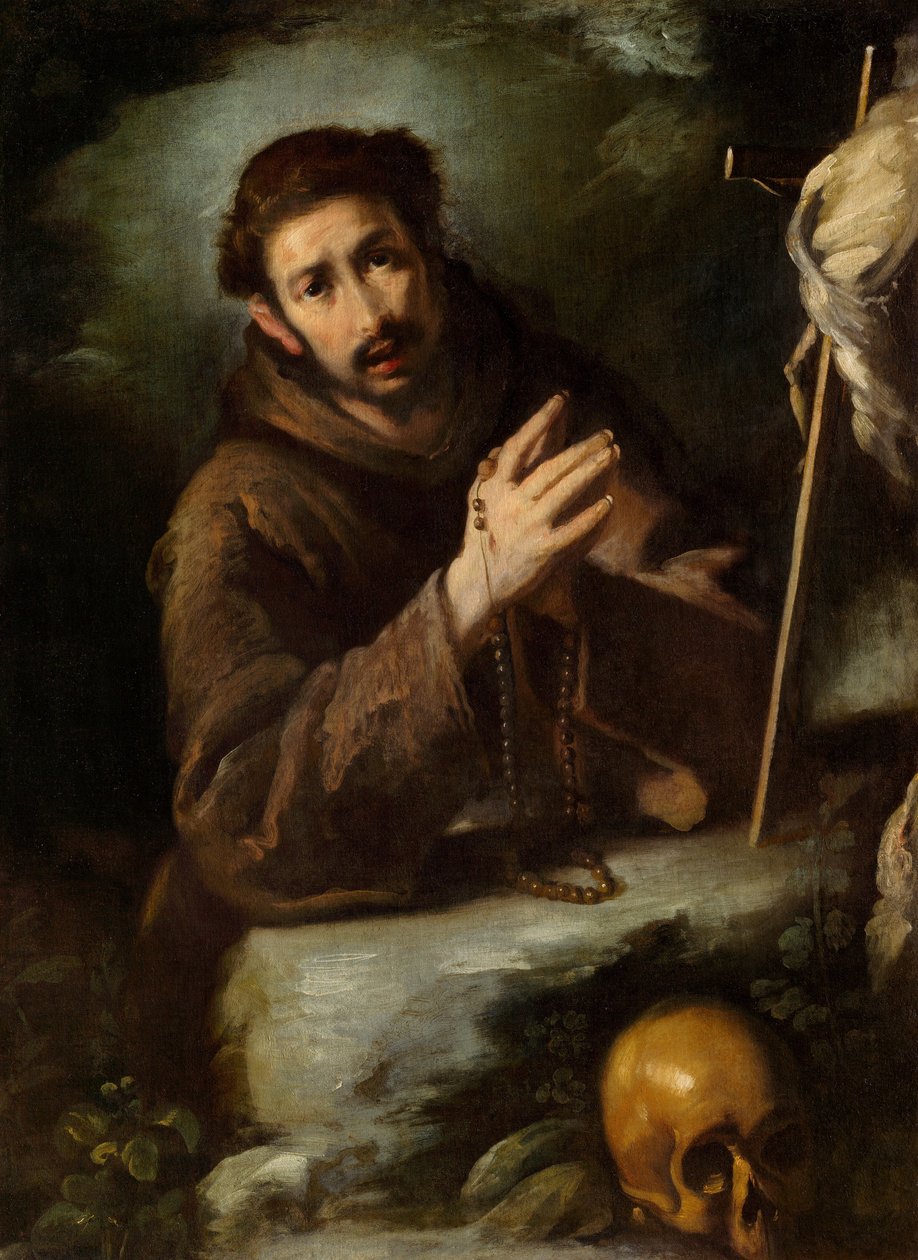 Święty Franciszek w modlitwie, ok. 1620/1630 (olej na płótnie) autorstwa Bernardo Strozzi
