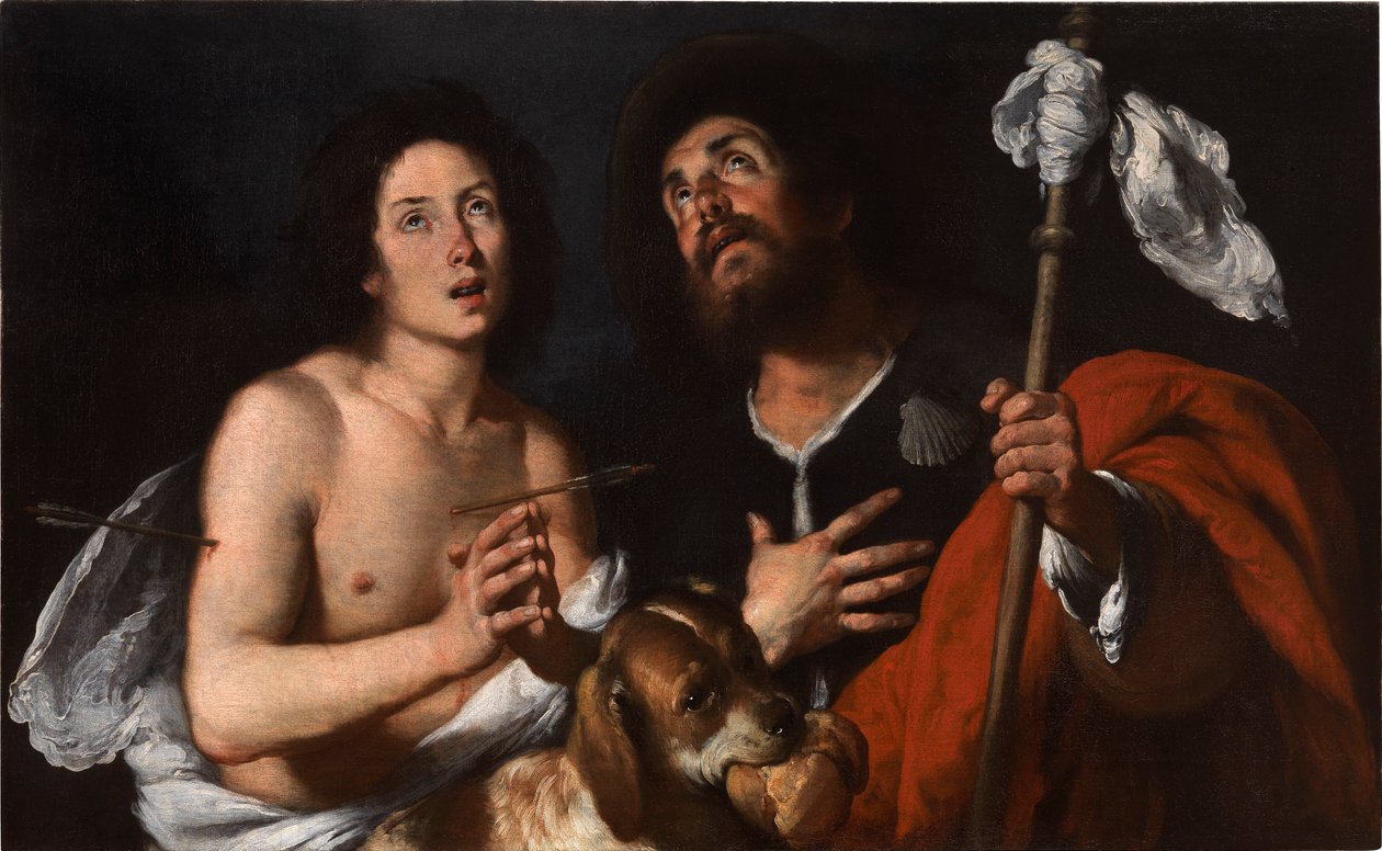 Święci Roch i Sebastian. autorstwa Bernardo Strozzi