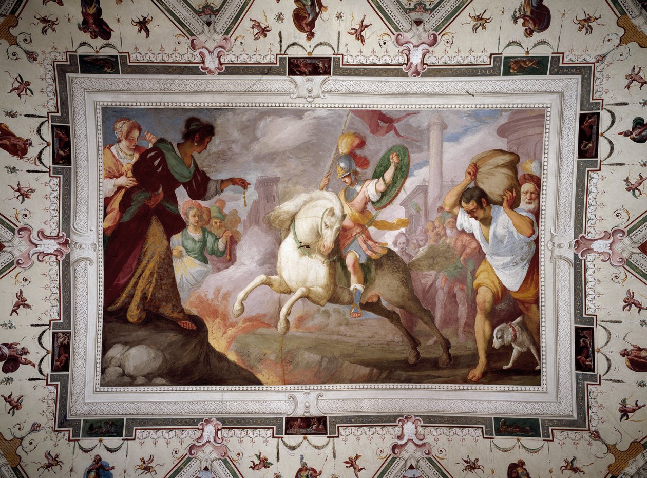 Śmierć Marka Curtiusa, Villa Centurione, Sampierdarena, 1613-15 autorstwa Bernardo Strozzi