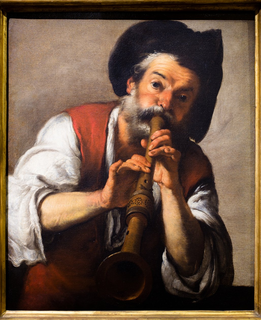 Grający na fujarce, ok. 1624-1625 (olej na płótnie) autorstwa Bernardo Strozzi