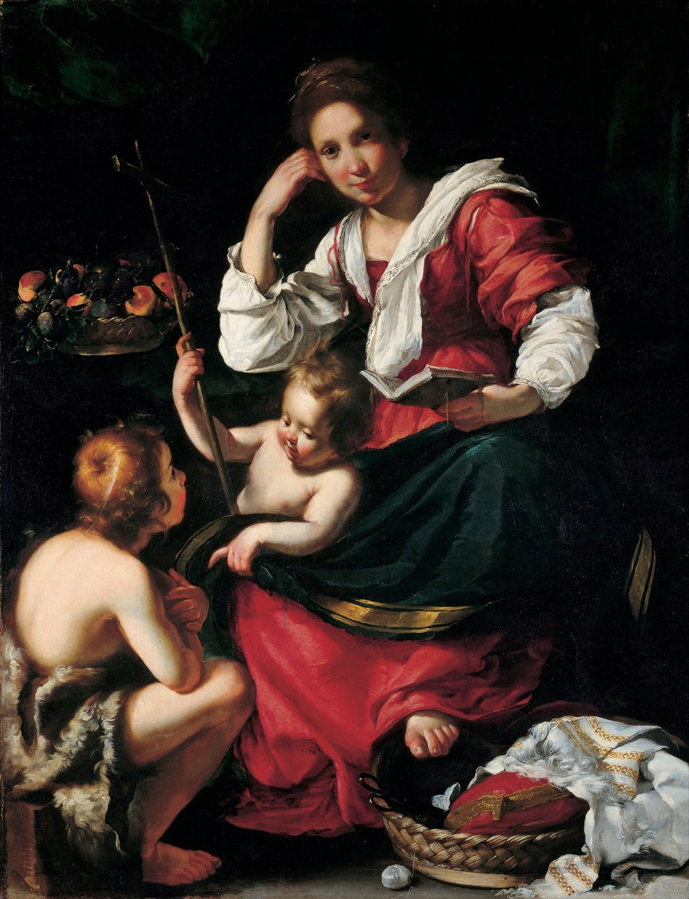 Dziewica i dziecko z Janem Chrzcicielem jako chłopiec, ok. godz. 1620 autorstwa Bernardo Strozzi