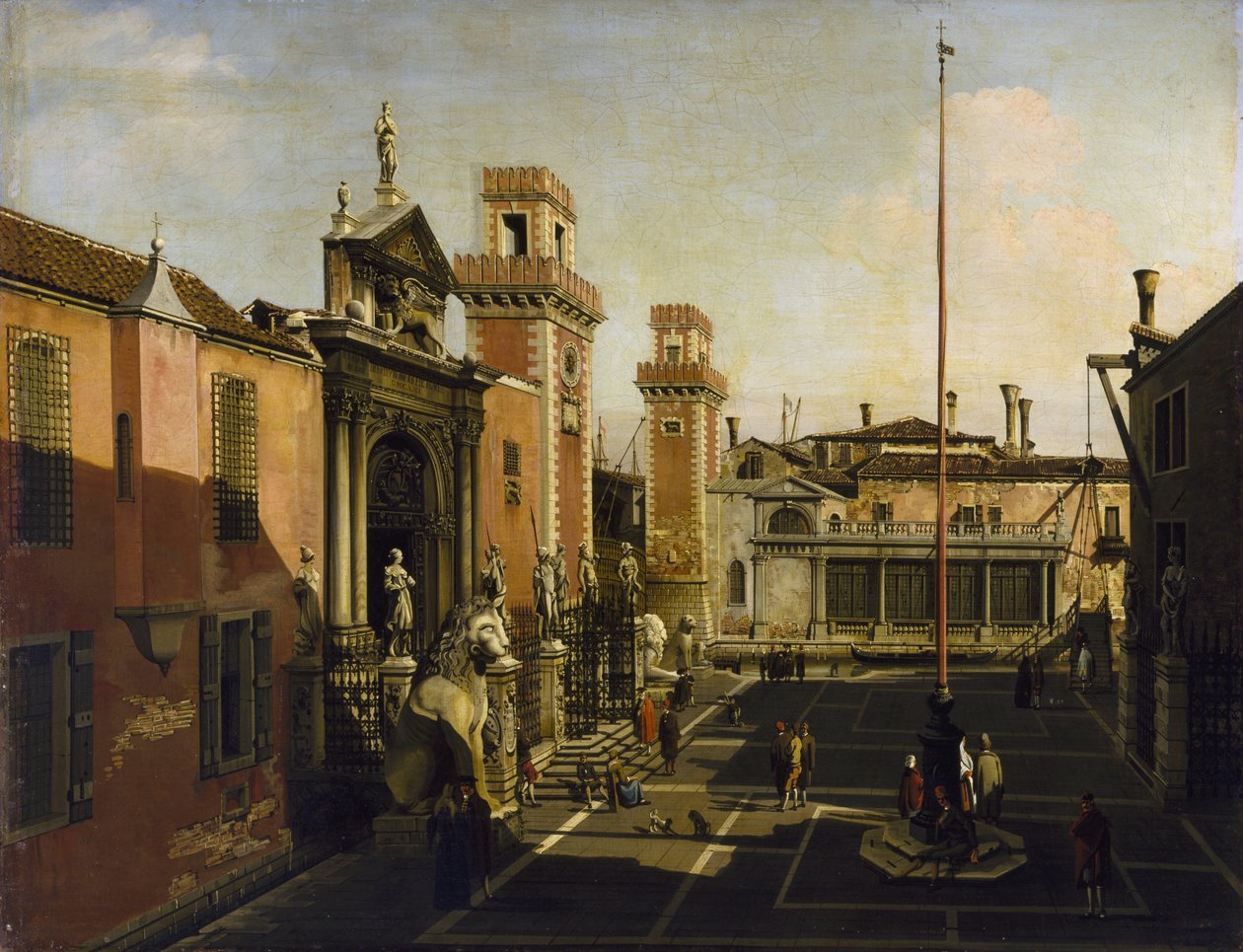 Wejście do Arsenału, Wenecja, ok. godz. 1740 autorstwa Bernardo after Bellotto