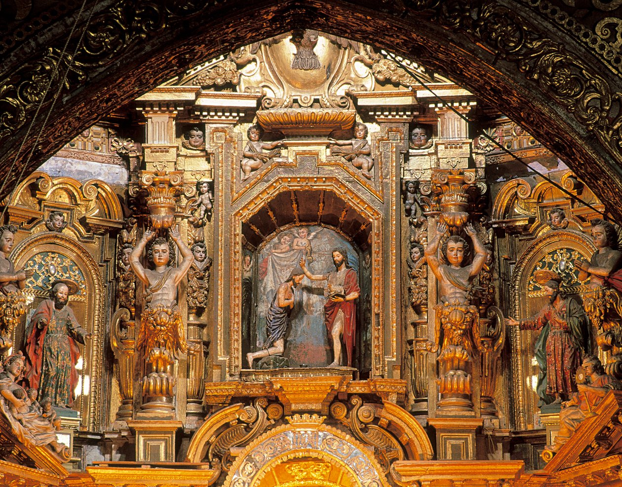 Ołtarz kościoła San Francisco, Quito, Pichincha, Ekwador autorstwa Bernardo de Legarda