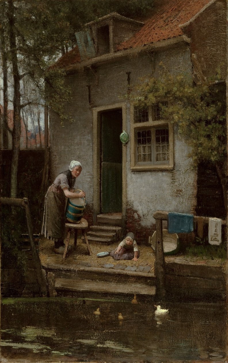 Karmienie kaczek autorstwa Bernardus Johannes Blommers or Bloomers