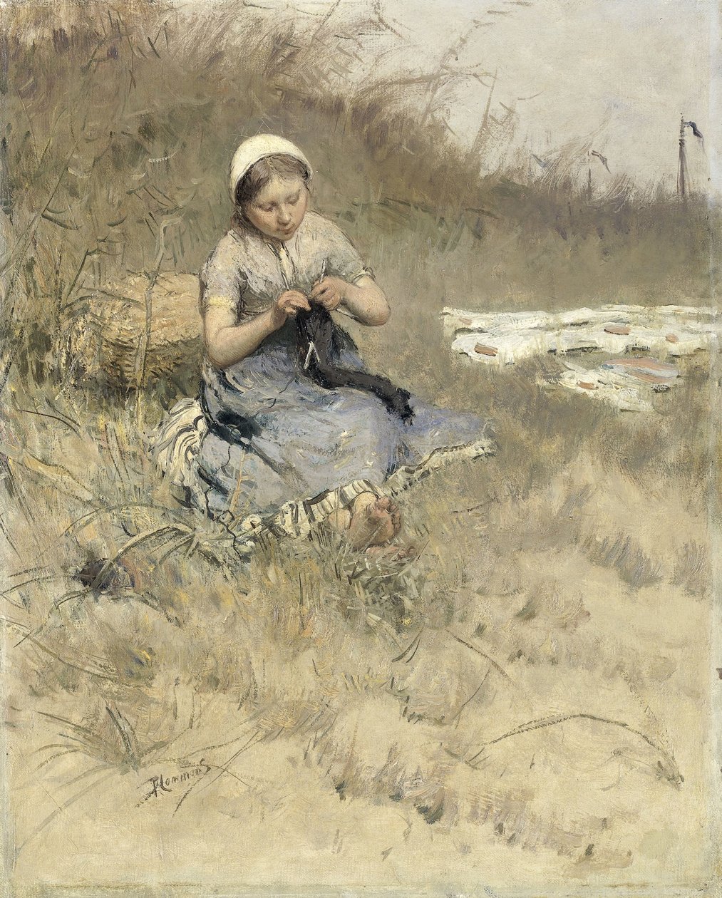 Dziewczyna na drutach autorstwa Bernardus Johannes Blommers