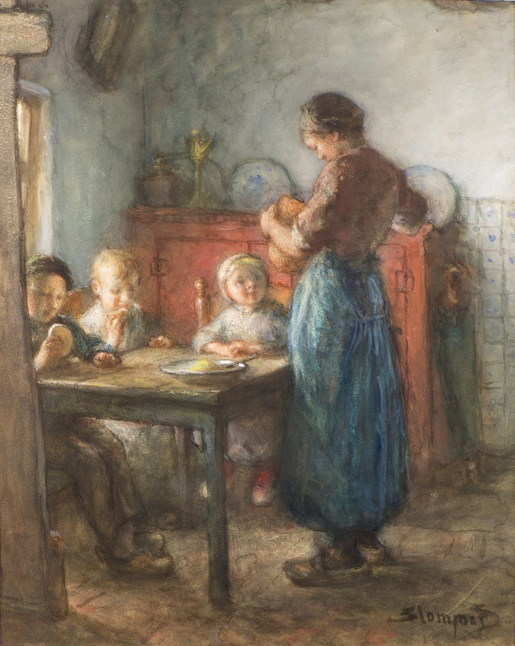 Oszczędny Posiłek (akwarela) autorstwa Bernardus Johannes Blommers or Bloomers