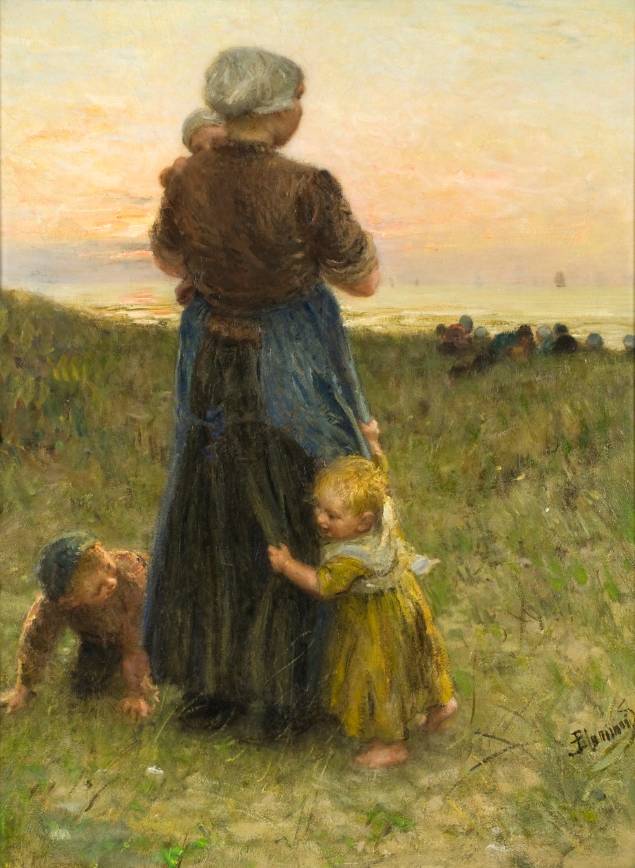 Peek-A-Boo (olej na płótnie) autorstwa Bernardus Johannes Blommers or Bloomers