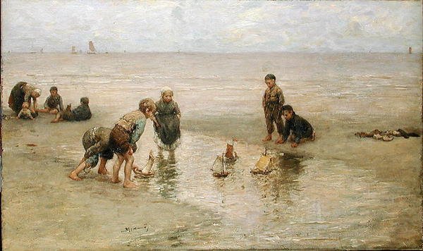 Regaty (olej na płótnie) autorstwa Bernardus Johannes Blommers or Bloomers