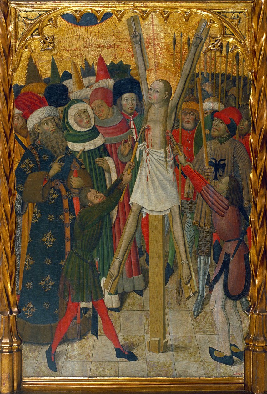 Męczeństwo św. Eulalii z Barcelony (289-304) - Obraz Bernata Martorella (1390-1452), tempera na desce (132,3x93,2 cm), ok. 1442-1445 - Męczeństwo św. Eulalii, Tempera na desce Bernata Martorell Starszy, ok. 1442-1445 - Museu Nacional autorstwa Bernat Martorelli