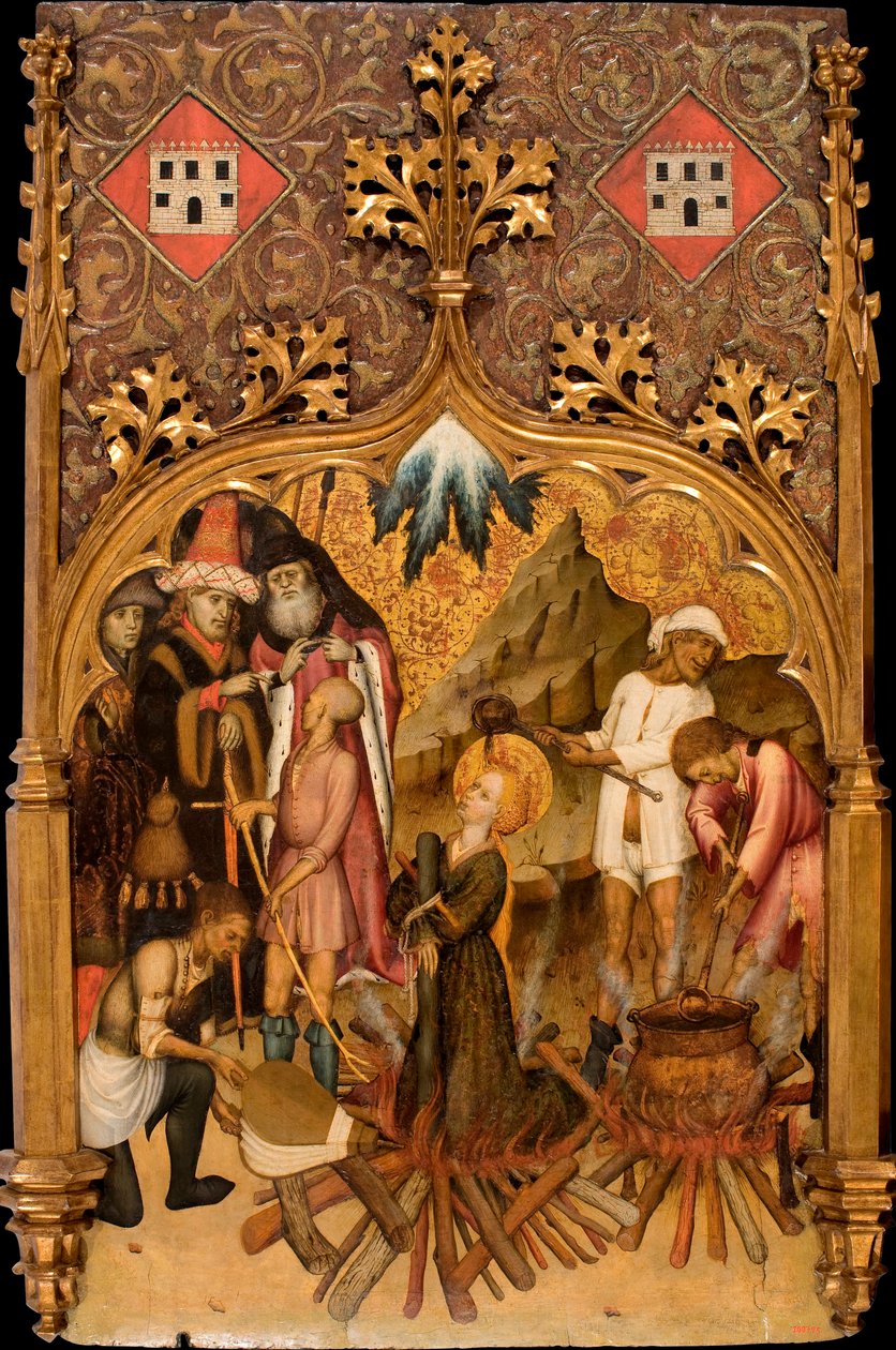 „Le martyre de Sainte Lucie” Martorell, Bernat, starszy (1390-1452) Męczeństwo św. 1440 Narodowe Muzeum Sztuki Katalonii, Barcelona 117,5x72 autorstwa Bernat Martorelli