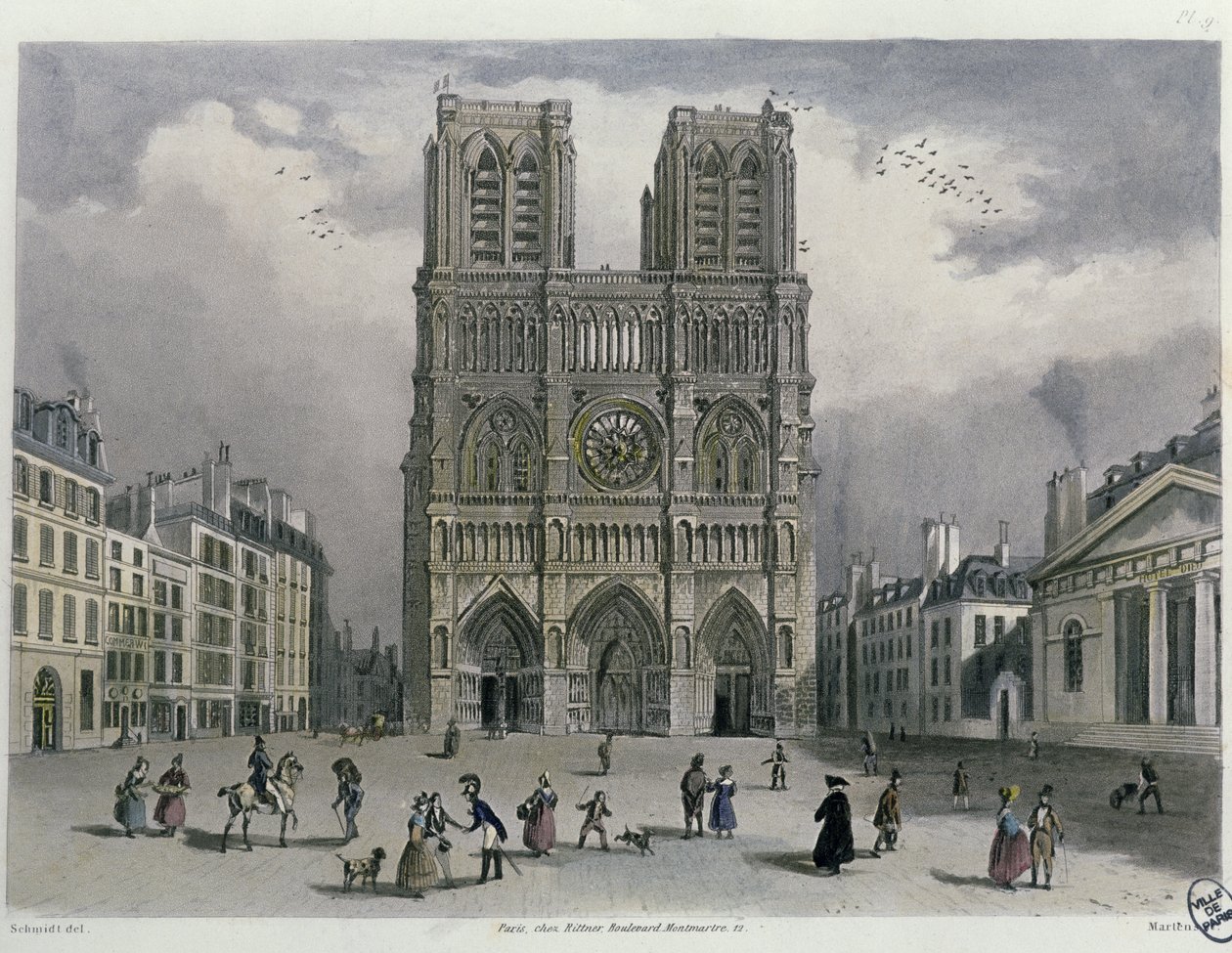 Katedra Notre-Dame, 1832 autorstwa Bernhard Schmidt