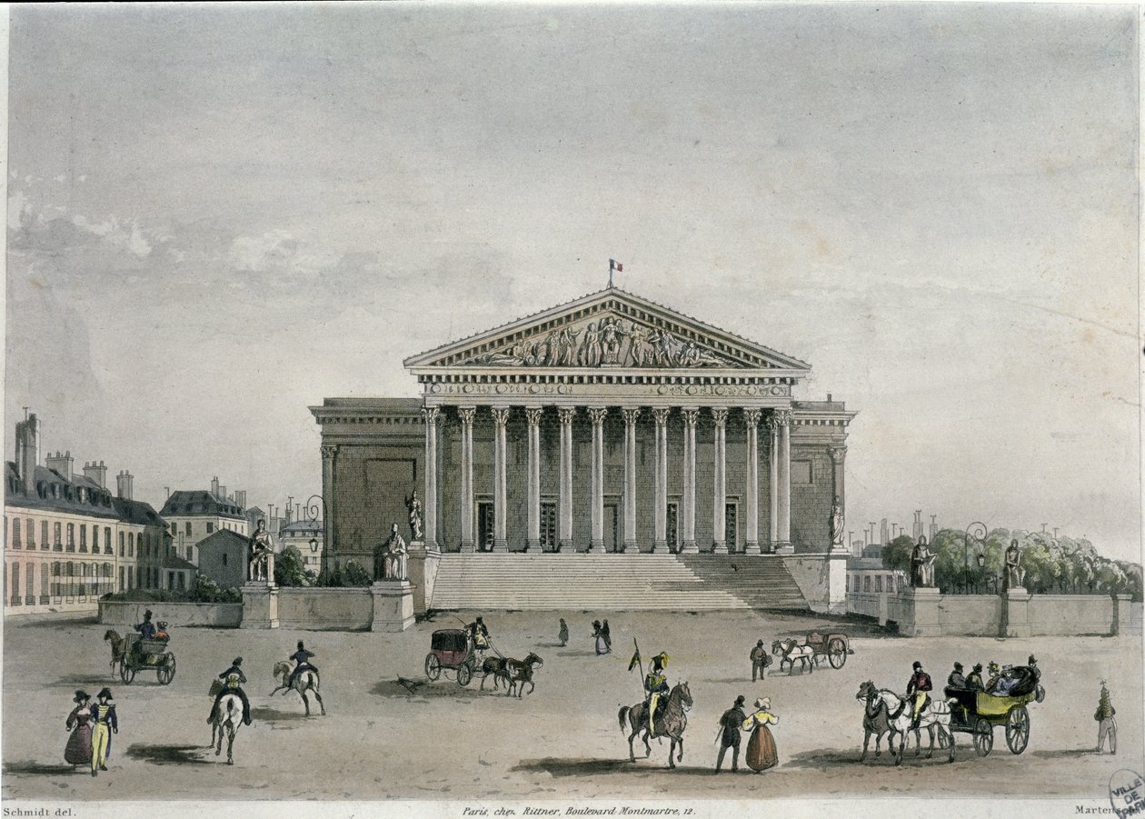 Izba Deputowanych, Paryż, 1832 (kolororyt) autorstwa Bernhard Schmidt